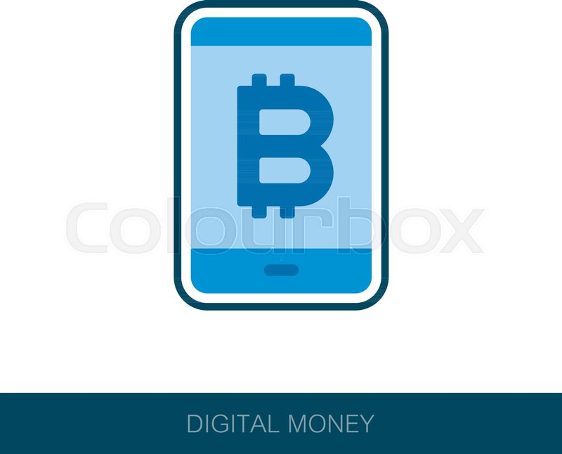 800x646 Mobile Bitcoin Business App Icon. Vector Design Of Blockchain