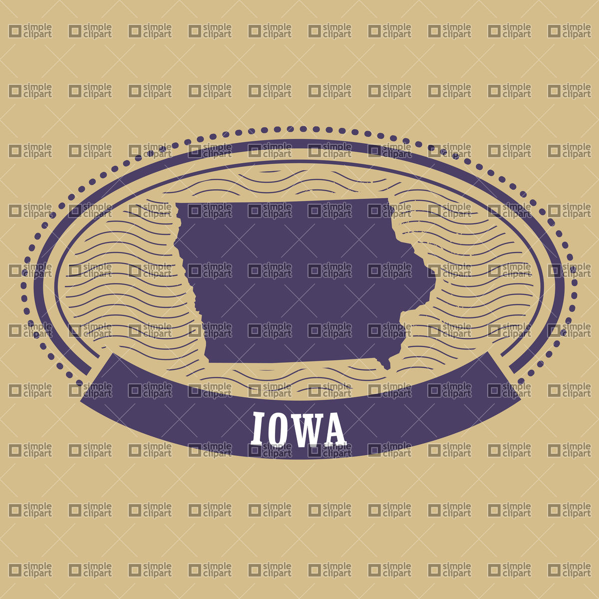 1200x1200 Iowa Map Silhouette Vector Image