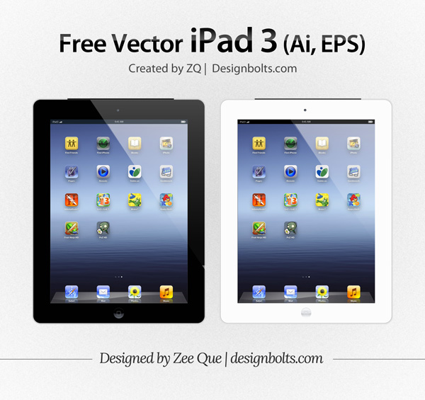 600x565 Free Vector Apple Ipad 3 Tablet Mockup In (.ai Amp .eps) Format
