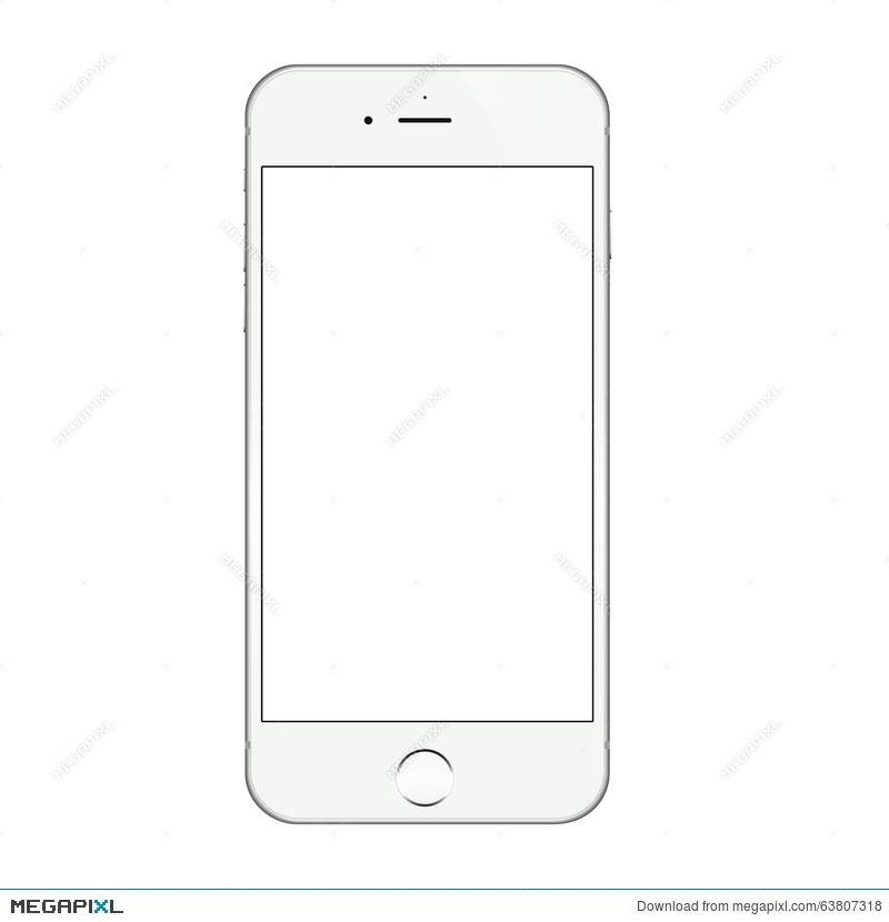 800x830 Realistic White Iphone 6 Blank Screen Vector Design Illustration