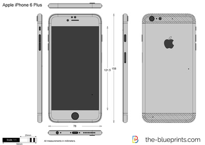 400x283 Apple Iphone 6 Plus Vector Drawing