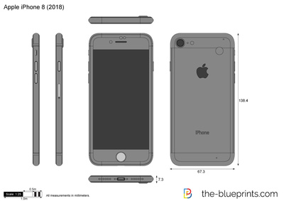 400x283 Apple Iphone 8 Vector Drawing