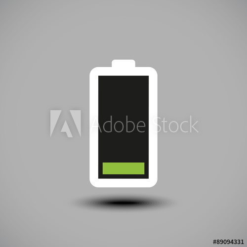 500x500 Low Battery Icon. Vector Illustration