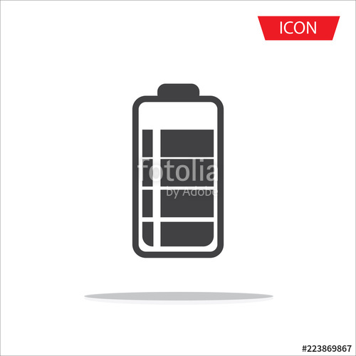 500x500 Battery Icon Vector Isolated On White Background. Stock Image And