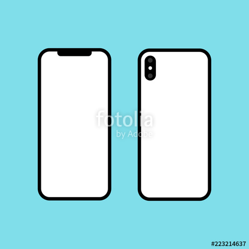 500x500 Smartphone Icon In The Style Flat Design. Iphone X Stock Image