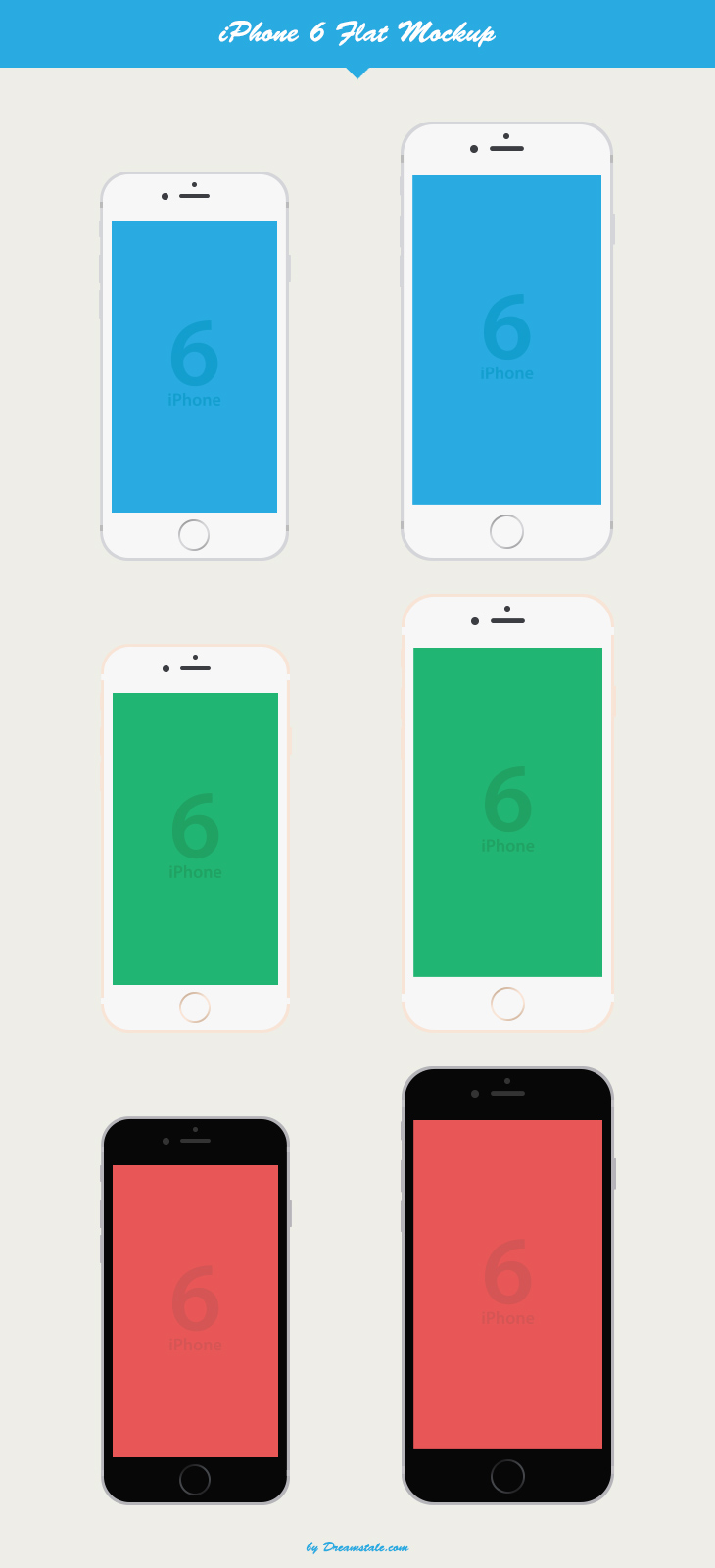 730x1600 Iphone 6 Flat Vector Mockup Freebie On Behance
