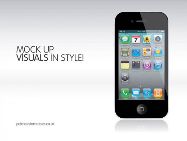 600x453 Apple Iphone 4 Vector Mockup Icon