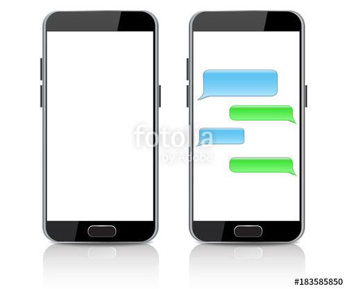 500x417 Text Message Boxes On Smartphone Screen Empty Text Bubbles Stock