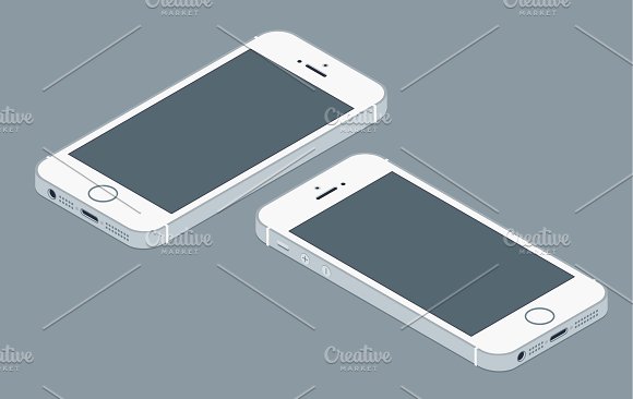 580x366 Iphone Flat Mockup Vector Mockup Store