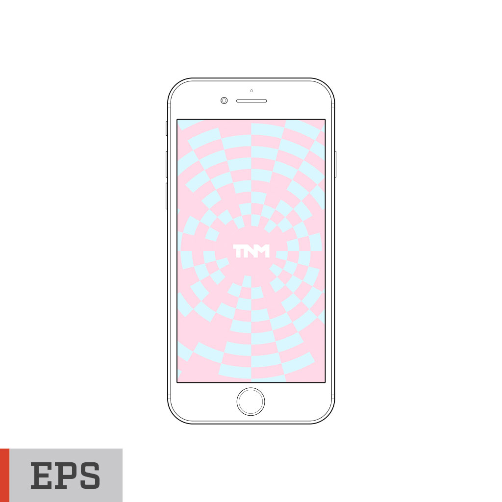 1024x1024 Outline Vector Mockup Eps Template For Apple Iphone 7