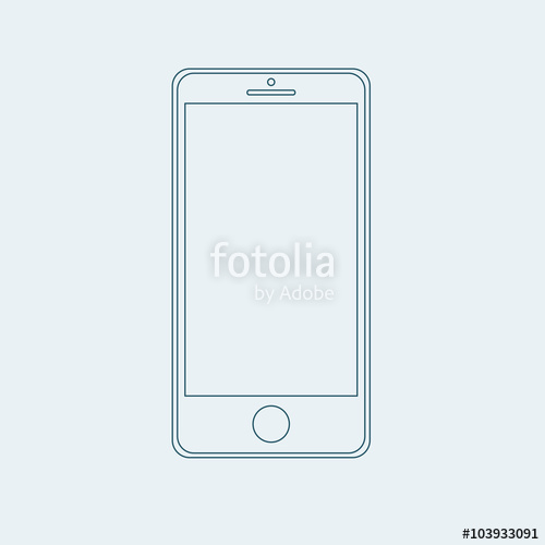500x500 Smartphone Outline Icon In Iphone Style Eps Stock Image And