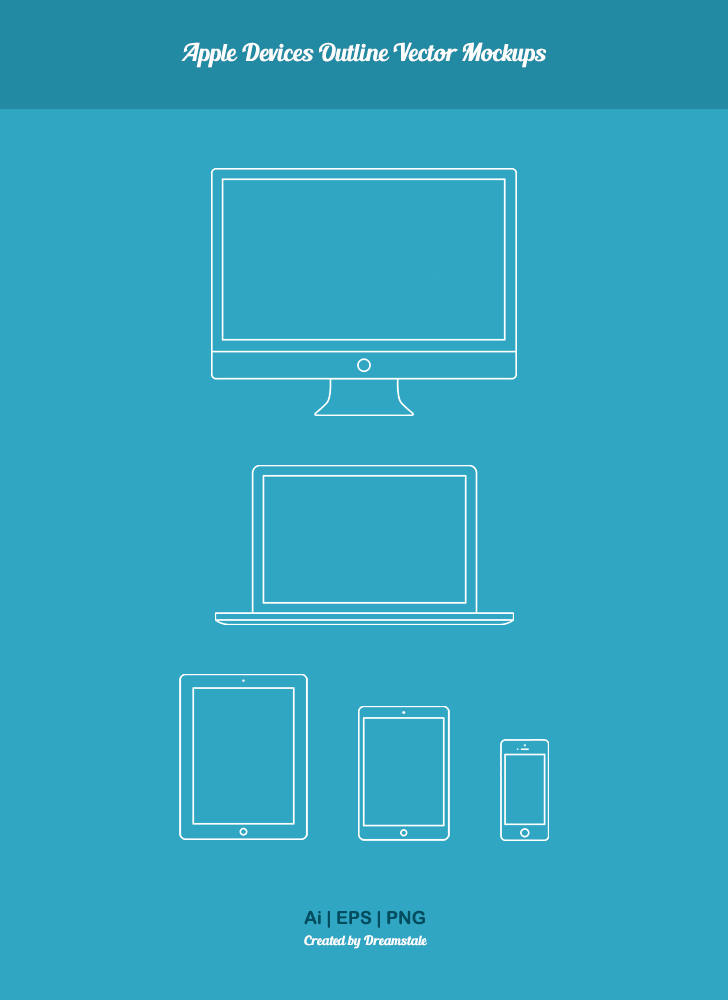 728x1000 Free Apple Devices Outline Vector Mockups