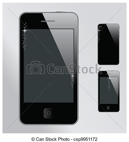 427x470 Realistic Mobile Phone With Blank Screen Iphone Gadget.