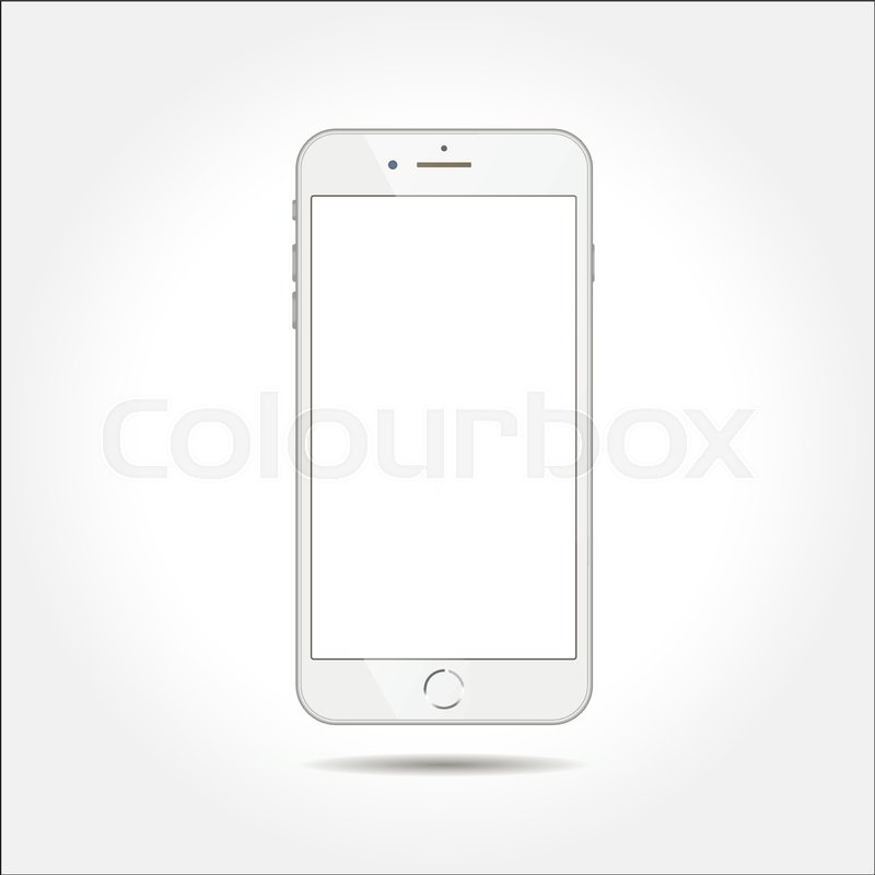 800x800 Realistic White Smartphone Isolated On White Background