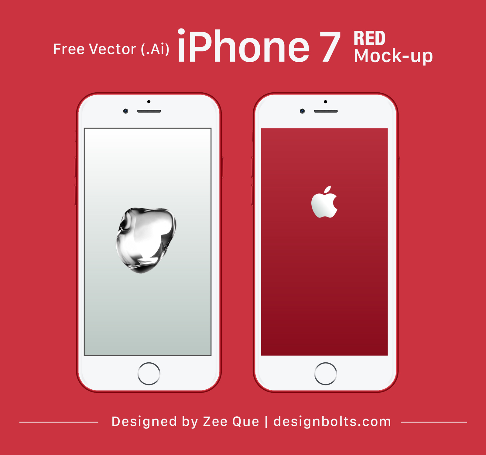 1600x1498 Free Vector Apple Iphone 7 Red Mock Up In Ai Amp Eps Format
