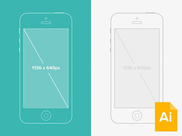 625x468 Illustrator Iphone 5 Wireframe Mockup