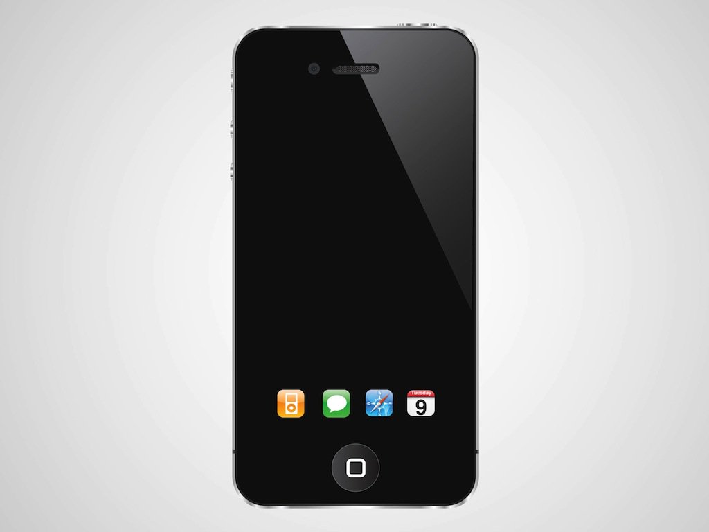 1024x768 I Phone With Dock Icons Vector Art Amp Graphics