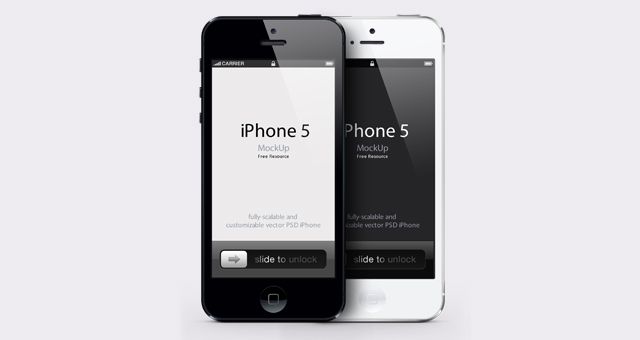 640x340 Iphone 5 Vector Mockup Template Graphic Freebies (Psd, Ai