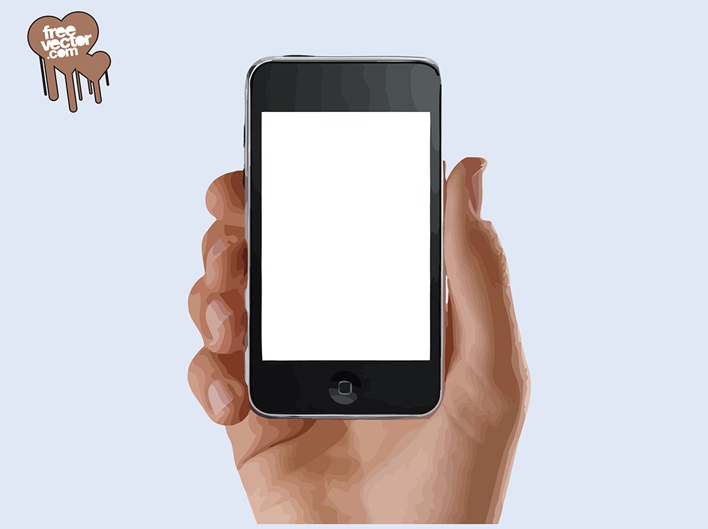 1024x765 I Phone Holding Hand Vector Art Amp Graphics