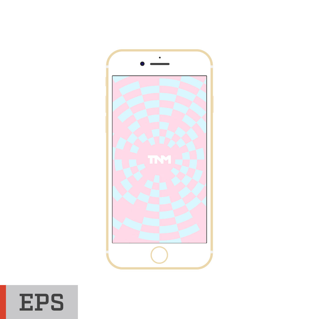 1024x1024 Flat Vector Mockup Eps Template For Apple Iphone 7 Gold