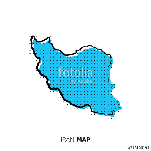 500x500 Iran Vector Country Map. Map Outline With Dots. Stock Image And