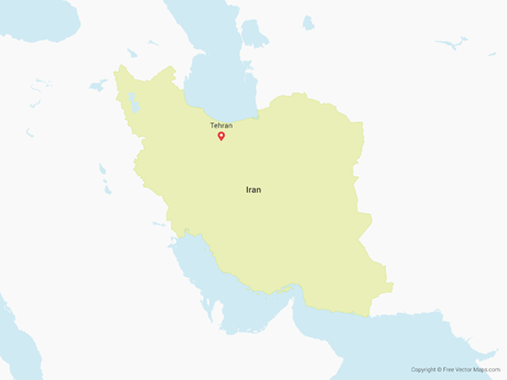 460x345 Vector Map Of Iran Free Vector Maps