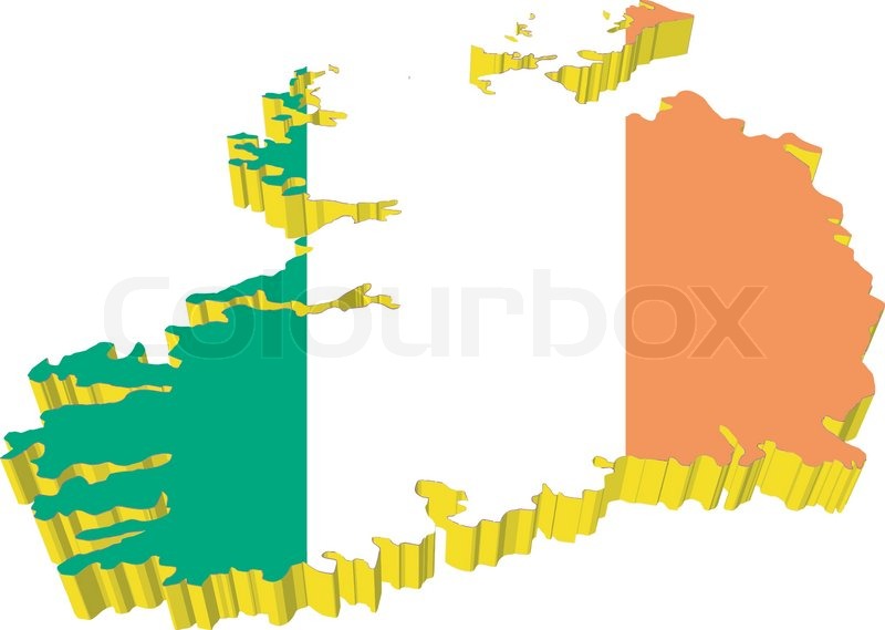 800x569 Vectors 3d Map Of Ireland Stock Vector Colourbox