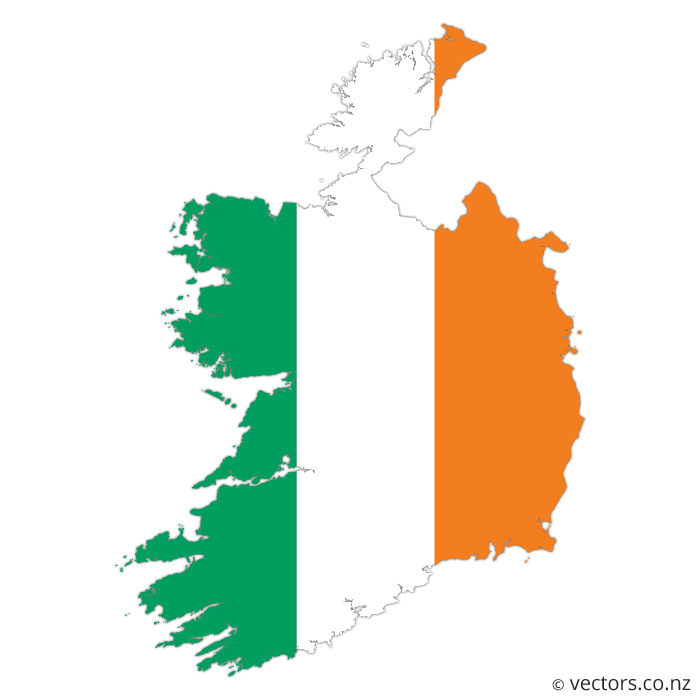700x700 Flag Vector Map Of Ireland