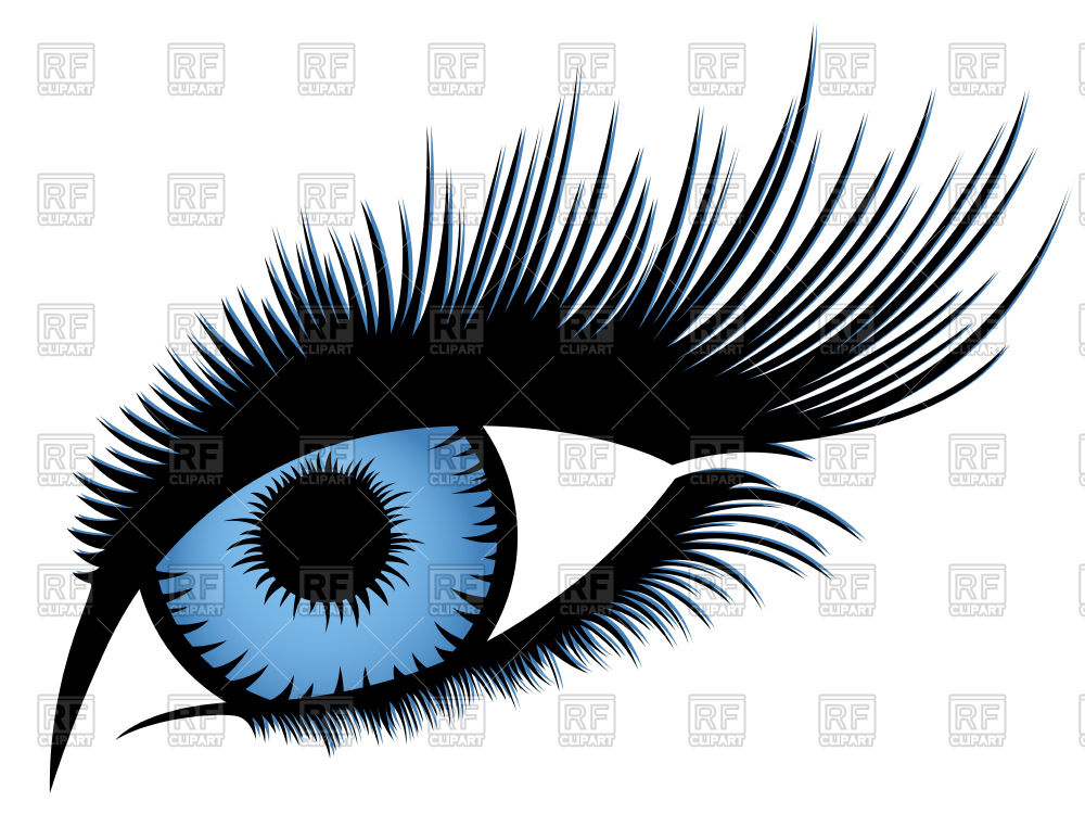 1000x750 Abstract Human Eye With Long Eyelashes And With Blue Gradient Iris