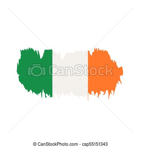 450x470 Ireland Flag, Vector Illustration On A White Background.