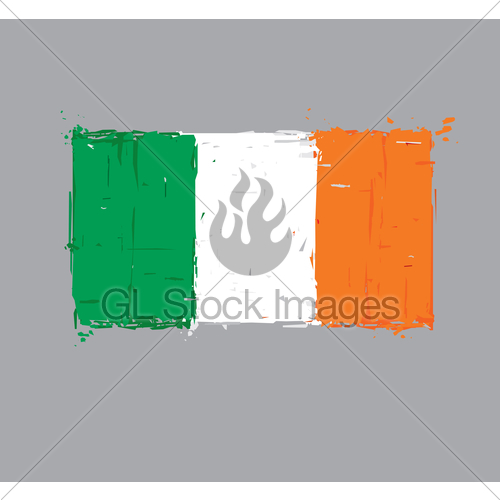 500x500 Irish Flag Flat Artistic Brush Strokes And Splashes Gl Stock Images