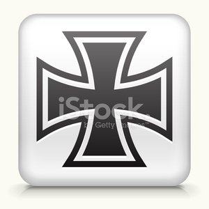 300x300 Square Button With Iron Cross Royalty Free Vector Art Stock
