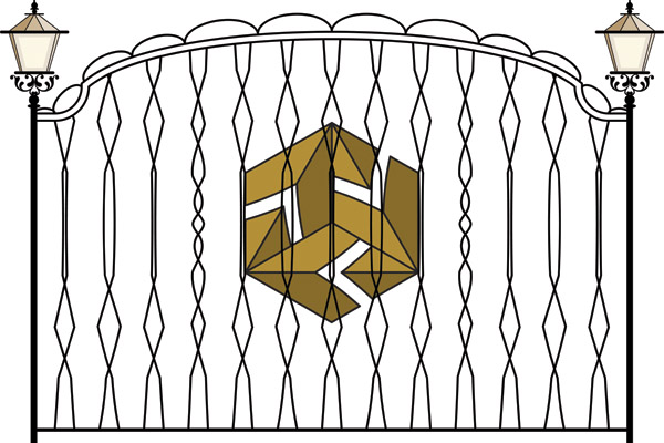600x400 Europeantype Pattern Iron Fence 03 Vector Free Vector 4vector