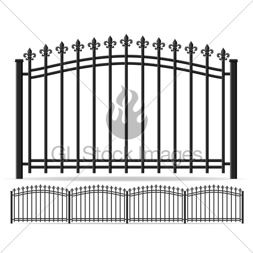 500x500 Iron Forged Fence Vector Illustration Gl Stock Images