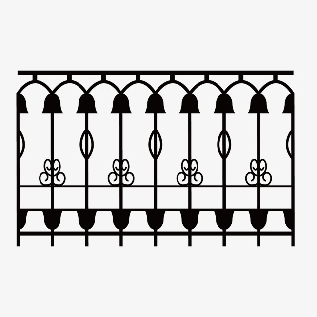 650x651 Vector Black Print Iron Fence, Black Vector, Vector, Black Png And