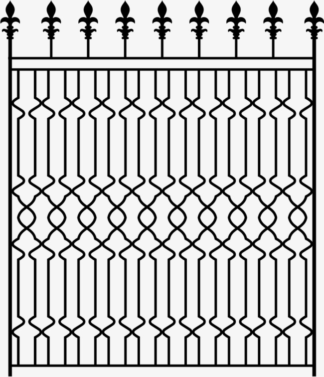 650x756 Vector Hand Painted Iron Fence, Vector, Hand Painted, Iron Fence