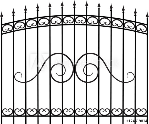 500x419 Vector Iron Fence With Wrought Elements