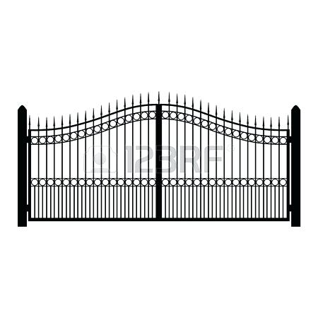 450x450 Black Rod Iron Fence Vector Illustration Wrought Iron Fence Old