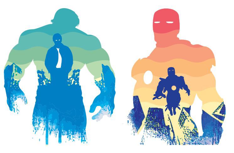 745x488 Free Watercolor Iron Man Amp Hulk Vector Illustration