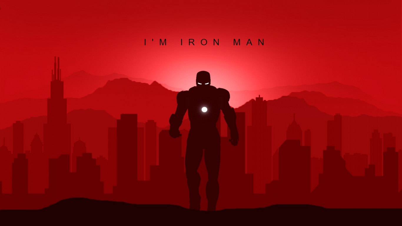 1366x768 Download Wallpaper Minimal, Art, Marvel, Iron Man, Superheroes