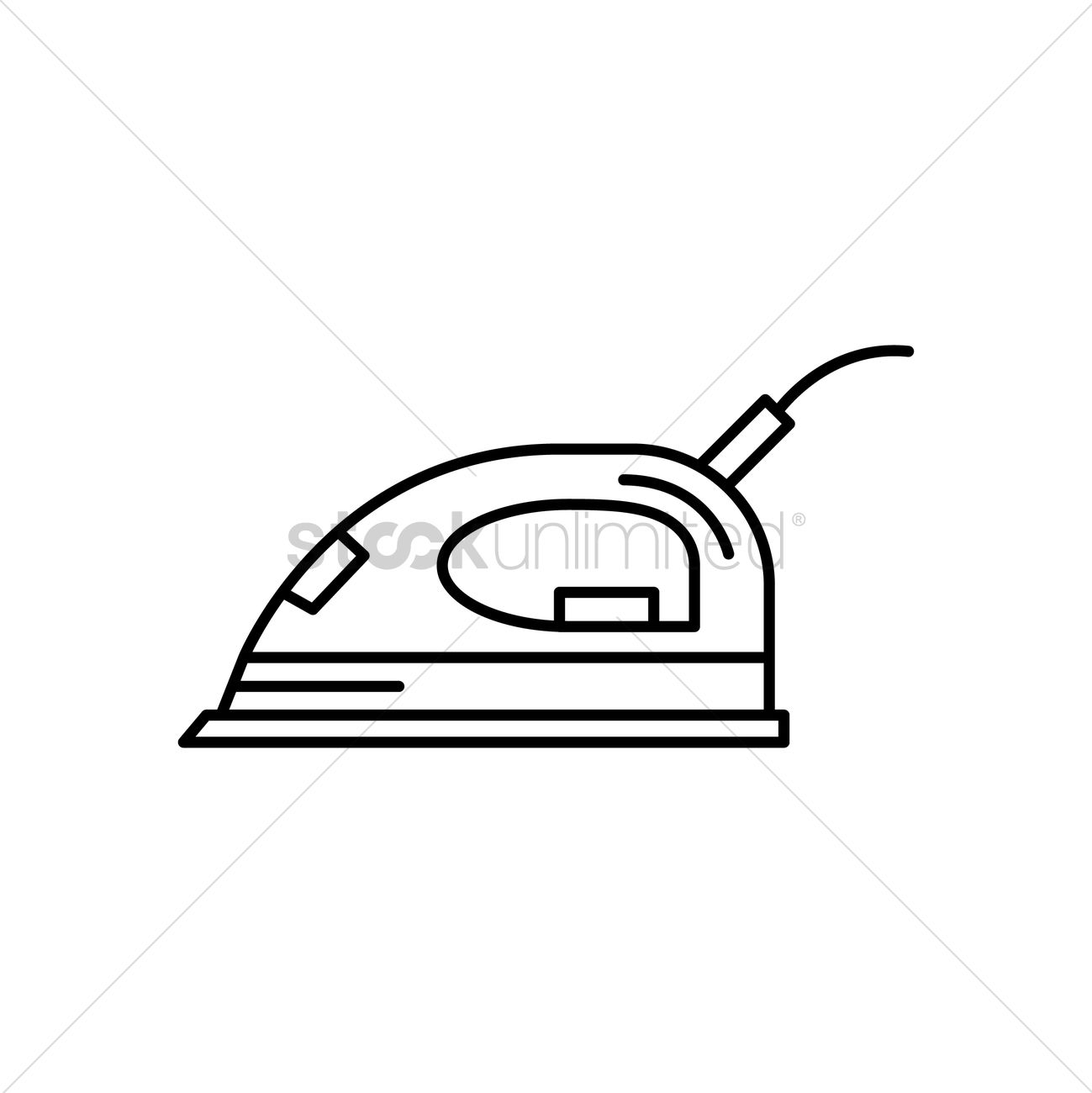 1299x1300 Electric Iron Vector Image