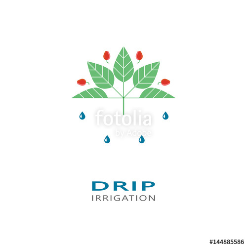 500x500 Drip Irrigation System Logo Design Template. Vector Illustration
