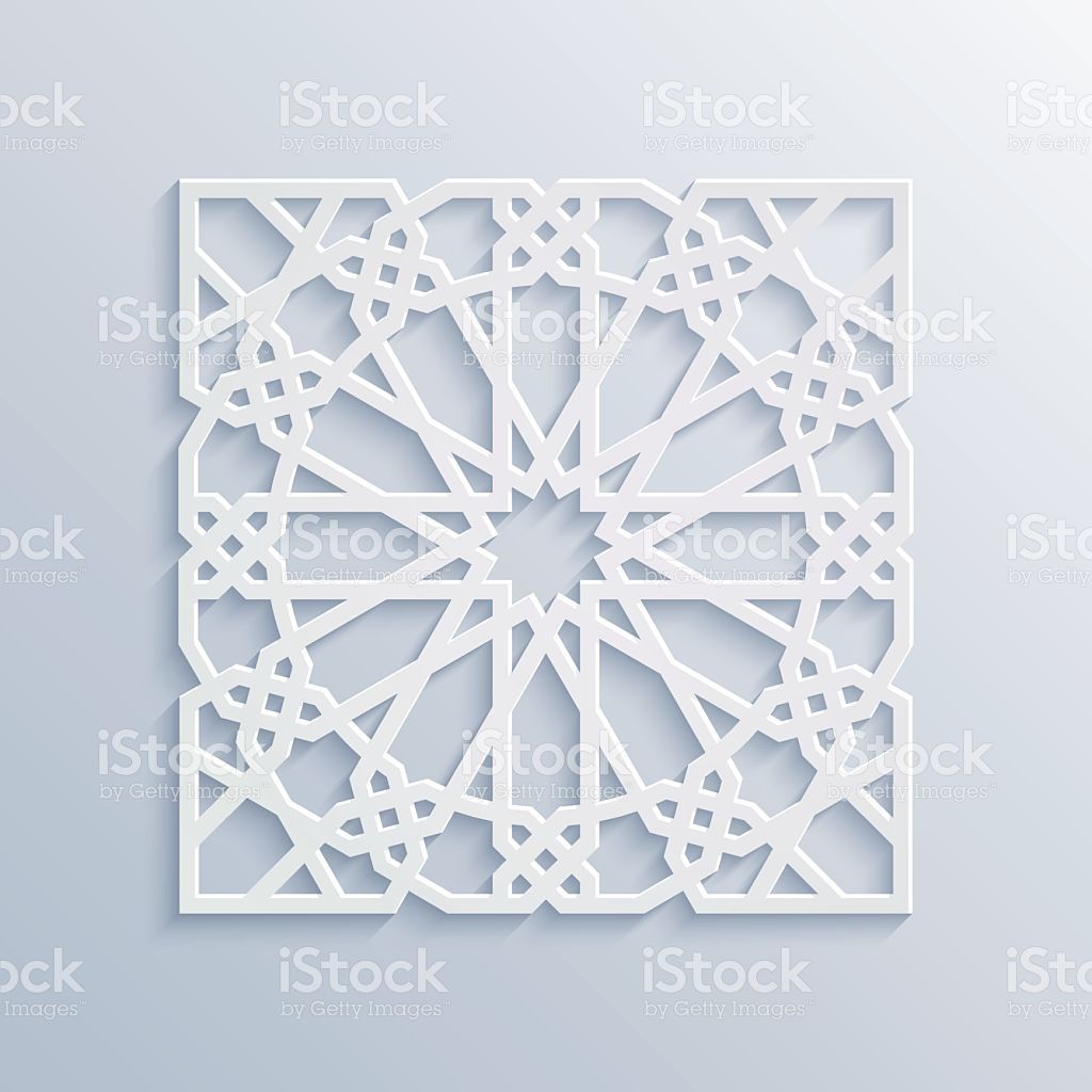 1024x1024 Vector Muslim Mosaic, Persian Motif. Mosque Decoration Element