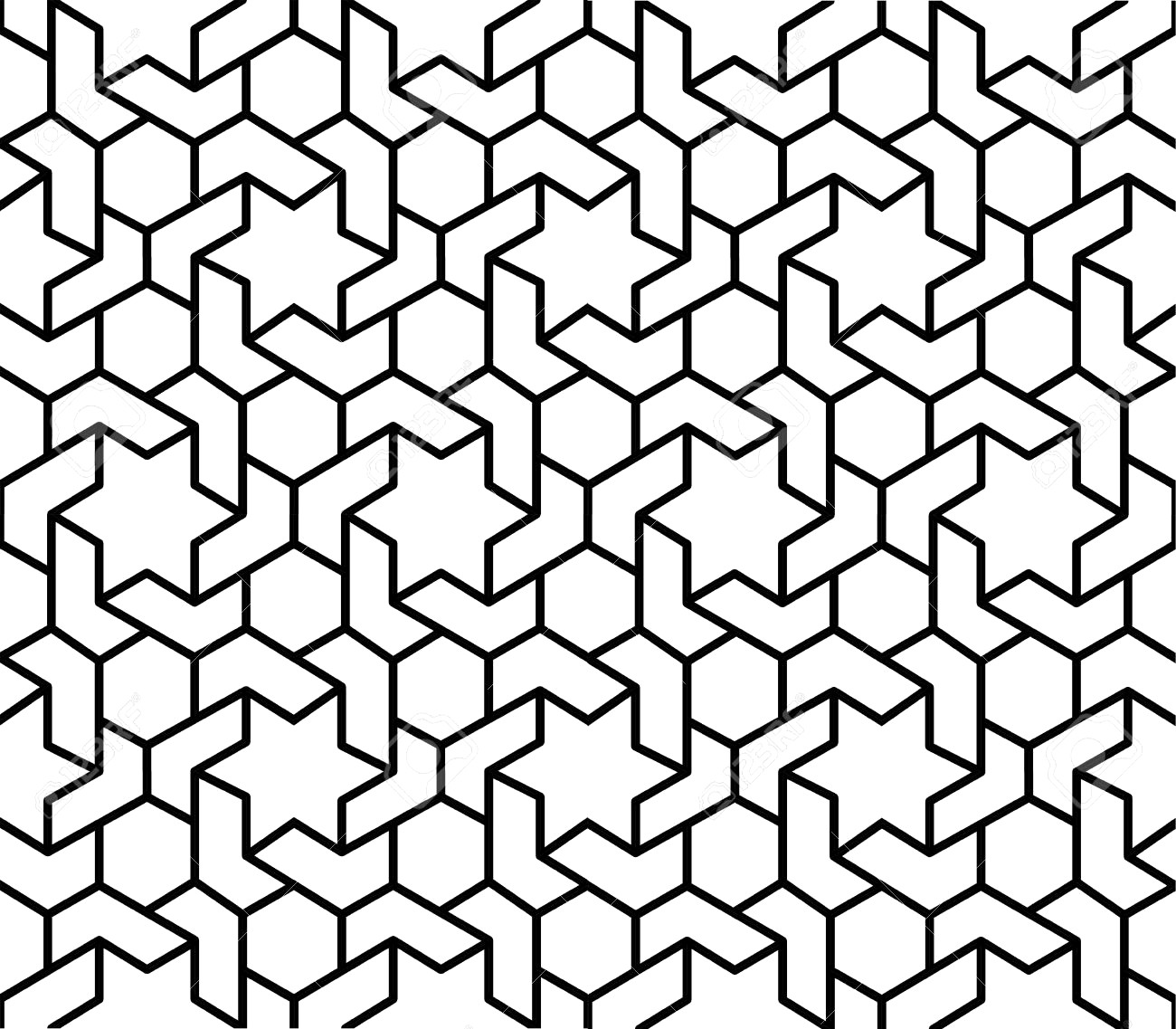 1300x1137 Black White Abstract Geometric Seamless Pattern Vector Image