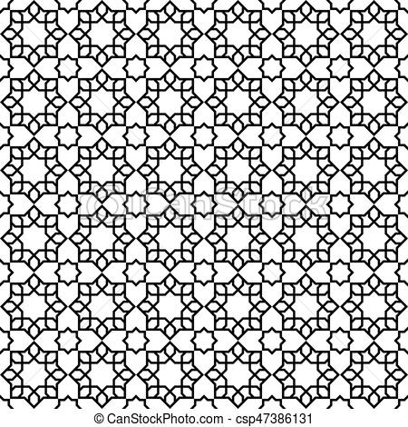 450x470 Seamless Islamic Pattern And Background Vector Illustration.