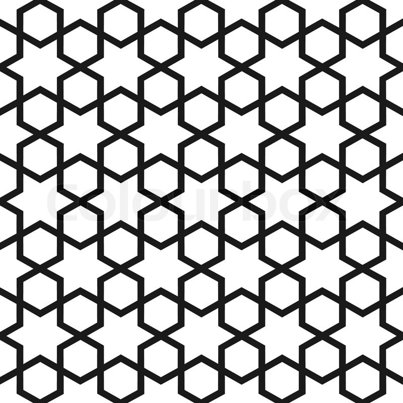 800x800 Black And White Seamless Pattern In Islamic Style. Vector