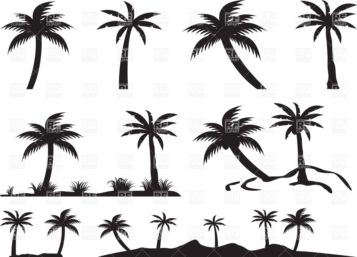 1200x864 Silhouettes Of Palm Trees And Islands Vector Image Vector