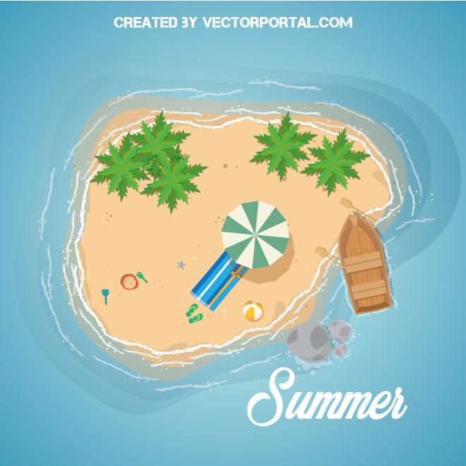 660x660 Summer Island Vector Image