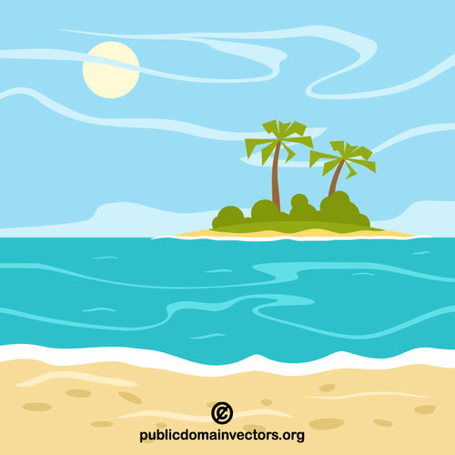 500x500 Tropical Island Vector Clip Art Public Domain Vectors