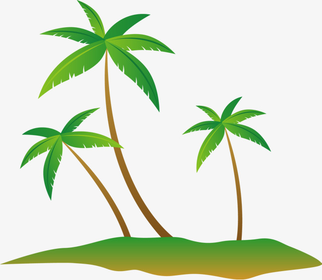 650x566 Cool Summer Coconut Tree Island Vector, Summer Vector, Coconut
